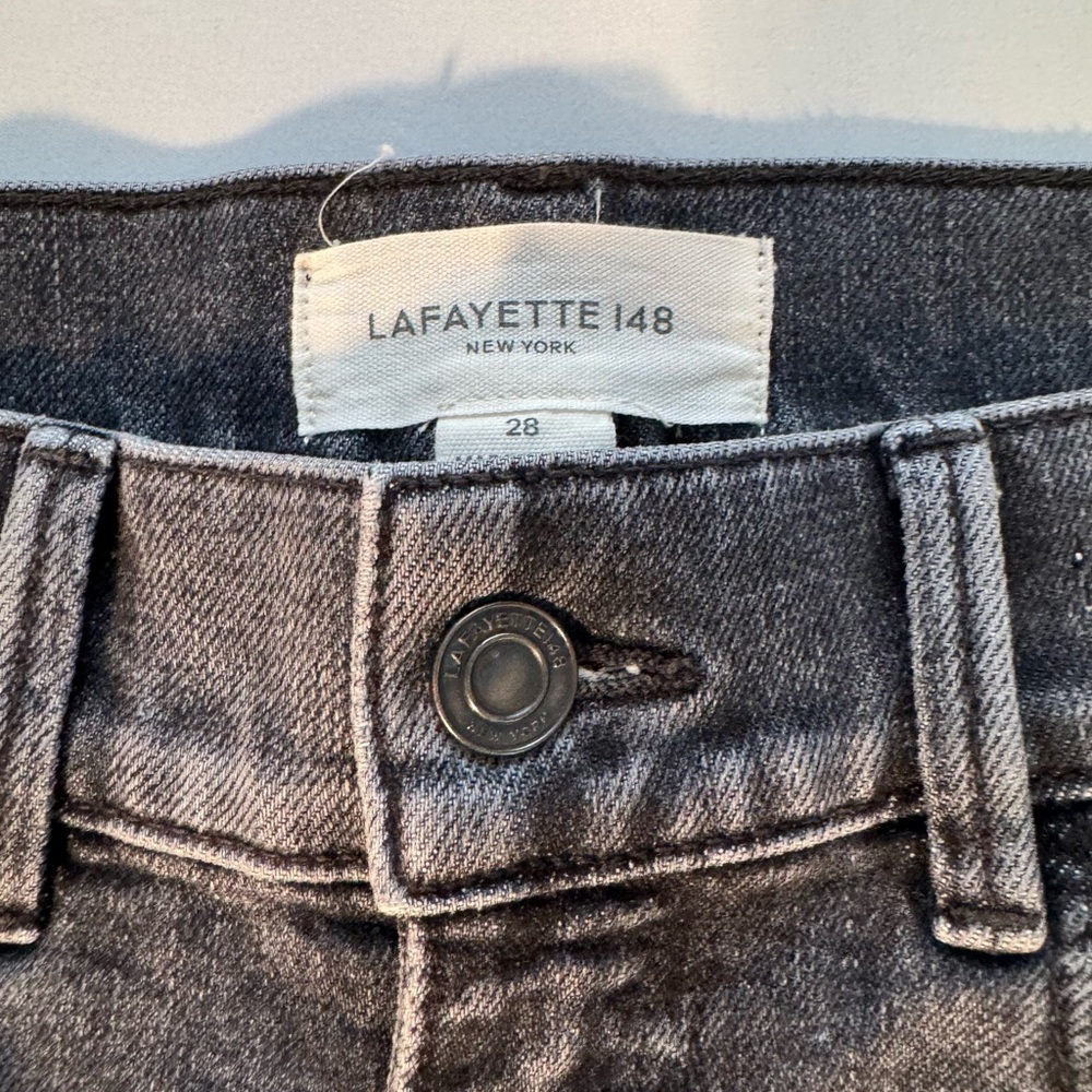 Lafayette 148 New York Dark Gray REEVE Straight Leg Jeans. Quiet luxury - Picture 2 of 6